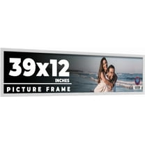 39x12 Frame White Solid Wood Picture Frame Includes UV Acrylic Shatter Guard Front, Acid Free Foam