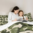 thumbnail image 4 of Feelyou Green Letter D Twin Bedding Sets 7pcs, A-Z Monogrammed Camouflage Comforter Set, 4 of 8