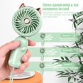 thumbnail image 4 of Ventilador portátil plegable con orejas de gato (verde), mini ventilador USB, ventilador portátil con batería recargable, con 3 velocidades, ventilador personal pequeño portátil, ventilador de escrito, 4 of 5