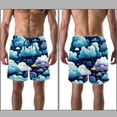 thumbnail image 3 of luoweisi Men's Beach Shorts Quick Dry Swim Trunks with Mesh Lining Clouds L, 3 of 5