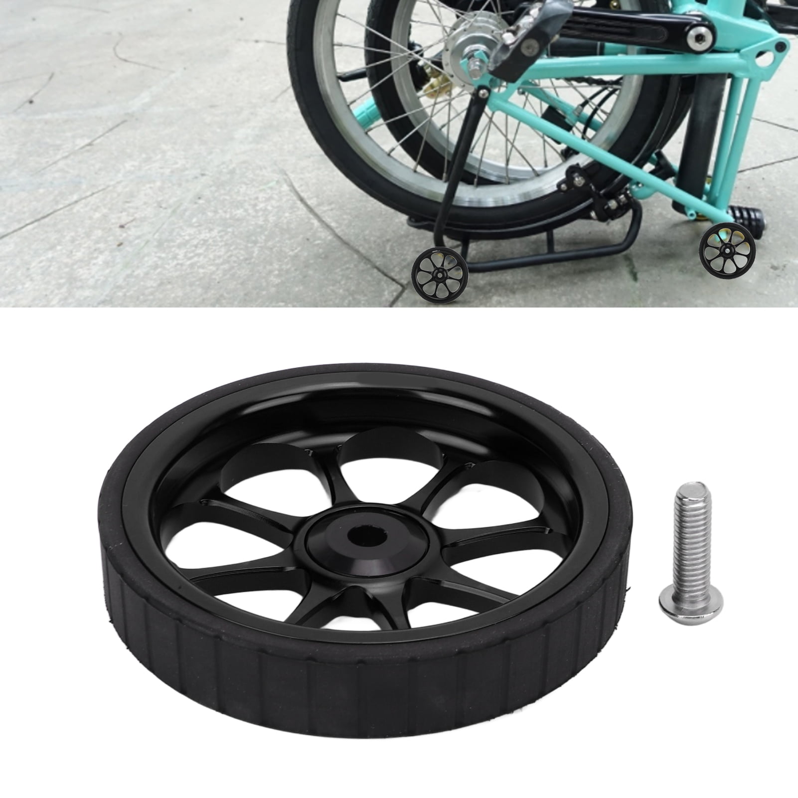 Folding Bike Easy Wheel 82mm Easy Wheel High Stability Beautiful Appearance Large Bearing Lightweight Large Contact For Folding Bike Black Walmart
