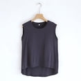 thumbnail image 1 of SDNall Blouse pour Femmes Unie Décontractée Mode Col Rond Régulière Sans Manches Hauts de Nuit, 1 of 9
