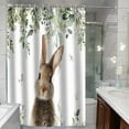 thumbnail image 5 of hengsof Spring Easter Shower Curtain for Bathroom Happy Easter Bunny Green Eucalyptus Shower Curtains Colorful Eggs Rabbits Decor Waterproof Fabric Bath Curtain Accessories, 5 of 6