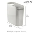 thumbnail image 4 of mDesign Plastic Small 1.5 Gal/5.7 Liter Trash Can, Handles, 2 Pack, Light Gray, 4 of 9