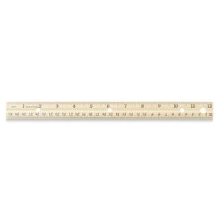 Flat Wood Ruler W/double Metal Edge, Standard, 12 Long, Clear Lacquer  Finish | Bundle of 2 Each