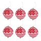 thumbnail image 1 of 6 piezas de bola de lana tejida para árbol de Navidad, adornos navideños, decoración colgante para árbol de Navidad (rojo grande), 1 of 8