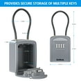thumbnail image 5 of ORIA Waterproof Key Lock Box, Portable 4 Digit Combination Key Storage Lock Box, Wall Mounted Key Safe Box, 5 Keys Capacity, Silver, 5 of 7