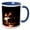 Blue/White, variant on 3drose, Photgraph of a Very Hot Fire in an Outdoor Fireplace., 11oz Mug