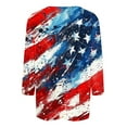 thumbnail image 4 of Elvqul T-Shirts for Women Clearance American Flag 4th of July Tops Independence Day Crew Neck Pullover Elastic Star Ladies Shirts Patriotic, 4 of 5