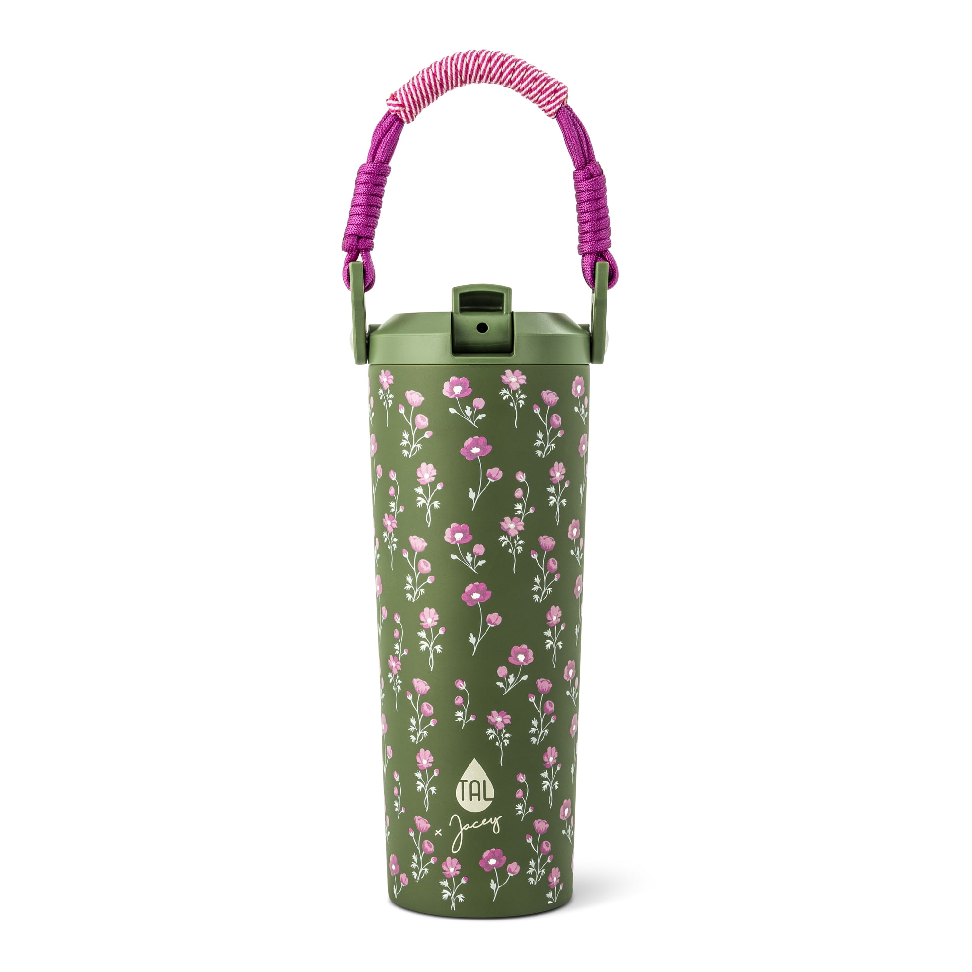Jacey Duprie x TAL Hudson 24oz Stainless Steel Water Bottle with Paracord Handle, Jardin