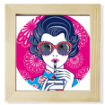 thumbnail image 1 of La cultura china Rojo mujer gafas Pantalla de escritorio de pared de fotograma cuadrado, 1 of 4
