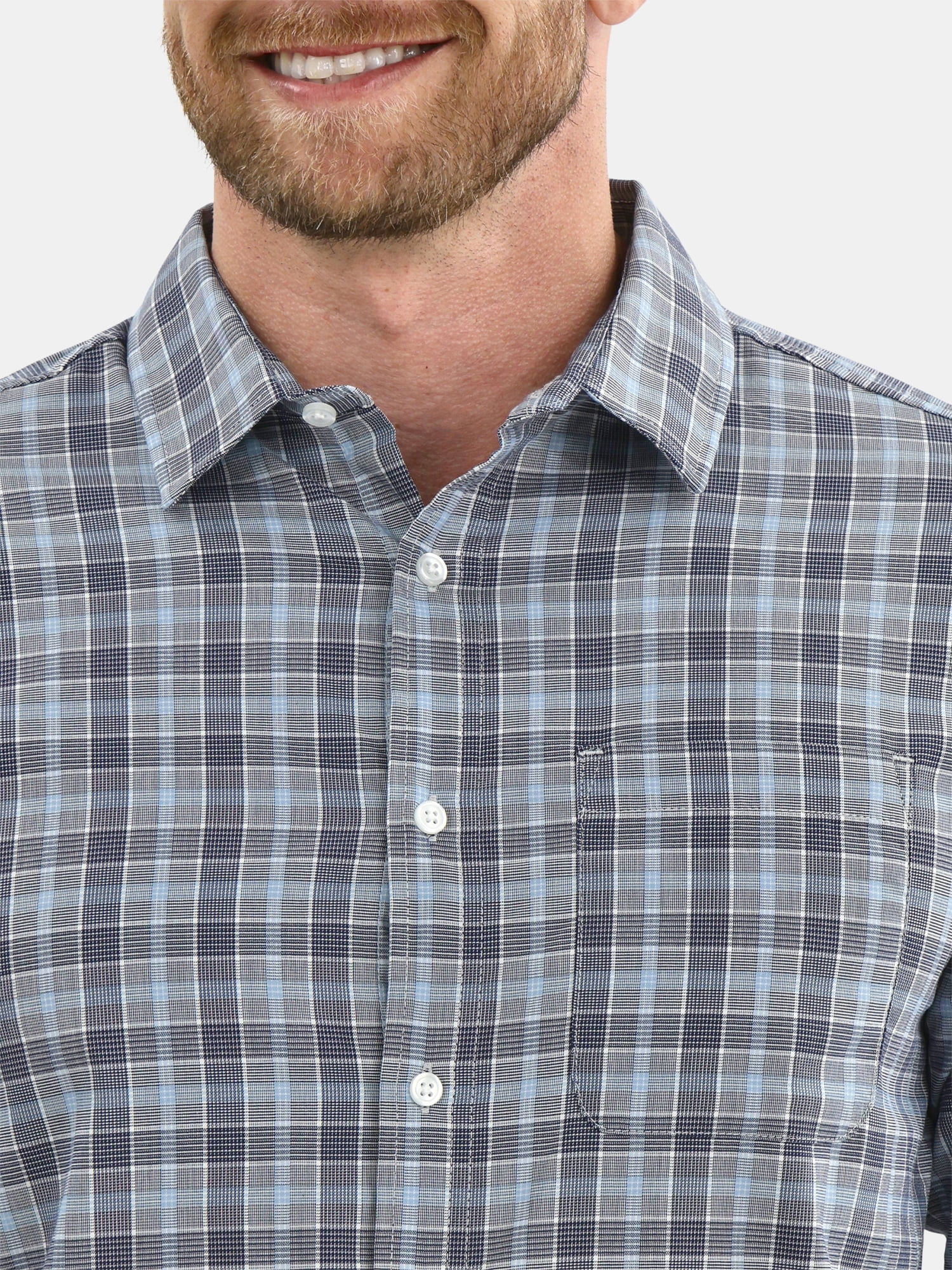 George Men's and Big Men's Performance Button Up Shirt with Long Sleeves, Sizes S-3XL