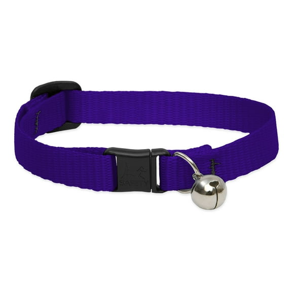 LupinePet Basic Solids Purple Purple Nylon Cat Collar