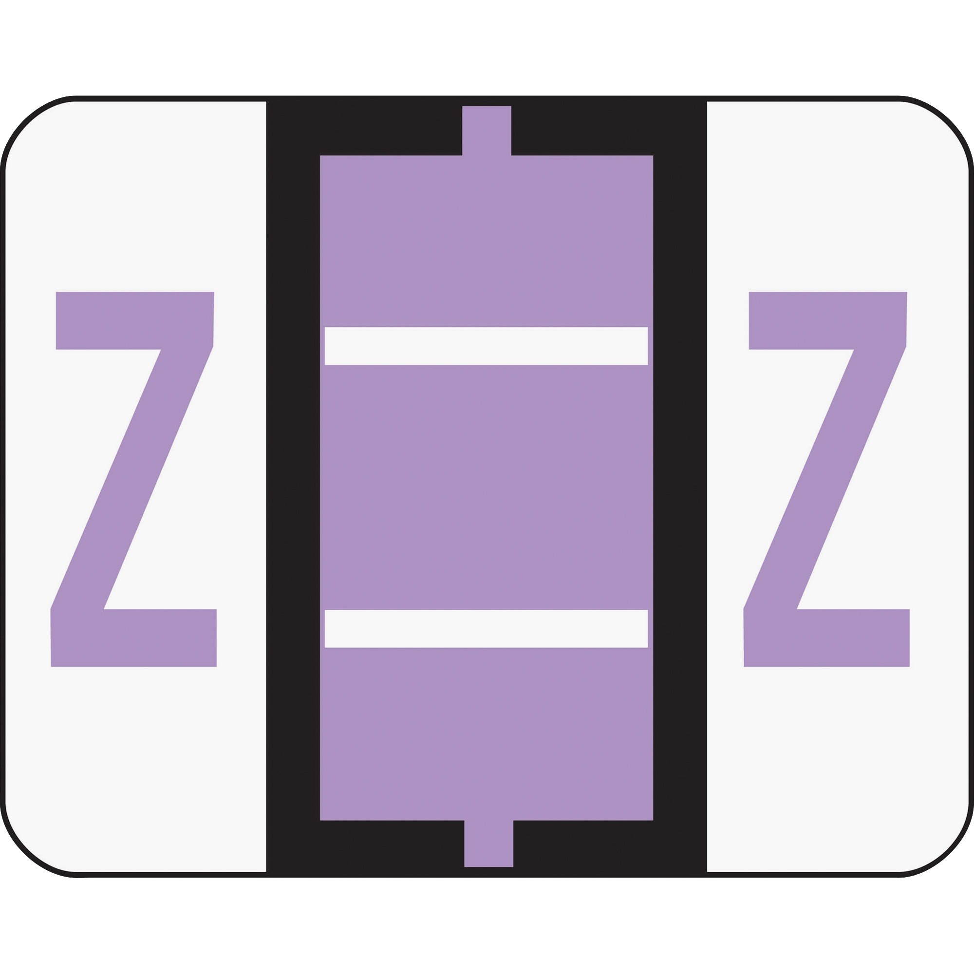 Smead 67096 A-Z Color-Coded Bar-Style End Tab Labels, Letter Z, Lavender, 500/Roll - image 3 of 3