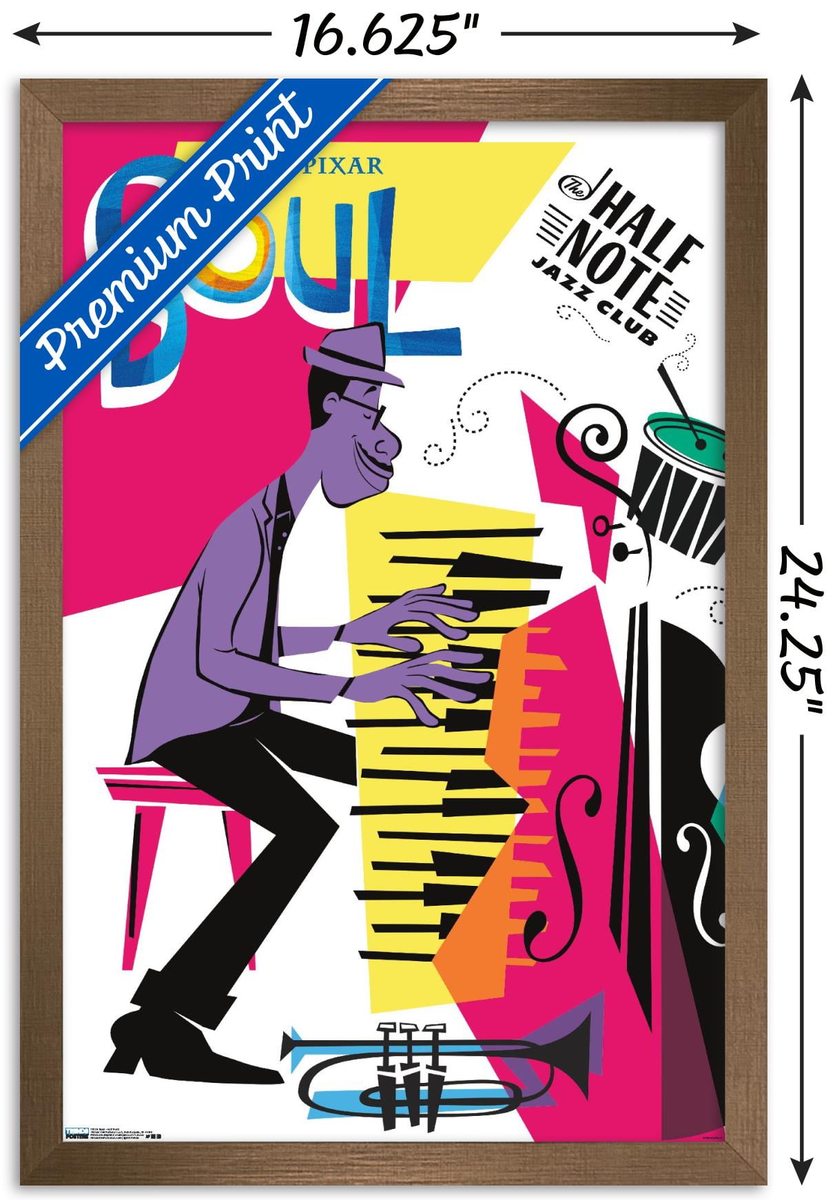 Disney Pixar Soul - Half Note Wall Poster, 14.725" x 22.375", Framed