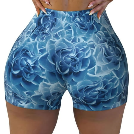 Workout Shorts Women  Vintage Floral Biker Shorts for Women Running Gym Spandex Shorts Tummy Control