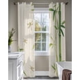 thumbnail image 4 of Green Botanical Sheer Curtains 84 Inch Length 2 Panels Set for Living Room/Bedroom, Farmhouse Dragonfly Kitchen Curtains with Grommet Semi-Sheer Curtains Drapes Voile Window Treatments 42"x84"x2, 4 of 7