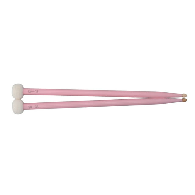 Jeu de Maillets de Batterie, Maillets de Batterie Durables Accessoire Feutre Tête 2Pcs Poignée en Érable pour la Performance Rose