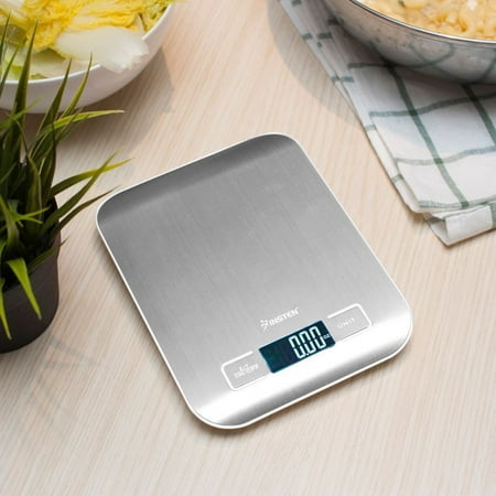 Digital Cooking Scale - Digital Kitchen Food Scale Weighing Cooking Scale Grams and Ounces with Stainless Steel Platform and LCD Display UP to 11 lb/5kg