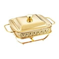 thumbnail image 2 of DOLITY 1.8L Buffet Server Warming Tray with Lid Sturdy for Parties Buffet Food Tray Golden, 2 of 9