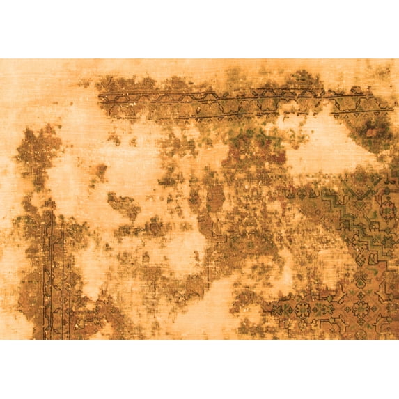Ahgly Company Indoor Rectangle Abstract Orange Modern Area Rugs, 4' x 6'