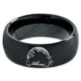 thumbnail image 2 of Tungsten Horse Horses Equestrian Equine Equidae Band Ring 8mm Men Women Comfort Fit Black Dome Brushed Polished, 2 of 4