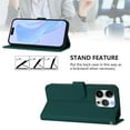 thumbnail image 5 of Wallet Case Compatible for iPhone 16 Pro, PU Leather Magnetic Closure Protective Flip Folio Case with 3 Card Holder and Wrist Strap Cover Women Men,Dark Green,For iPhone 16 Pro, 5 of 7