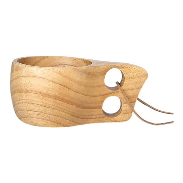 Taza de madera para beber, taza de viaje, hecha a mano, 185 ml, ligera, para ensalada, para acampar B