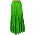 thumbnail image 4 of Bimba Boho Long Flaired Maxi Tier Skirt Elastic Waist Rayon Bohemian Skirts, 4 of 9