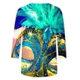 thumbnail image 5 of PMUYBHF T-Shirt Imprimé Joyeuses Fêtes Manches 3/4 Col Rond Blouse 3796 m, 5 of 5