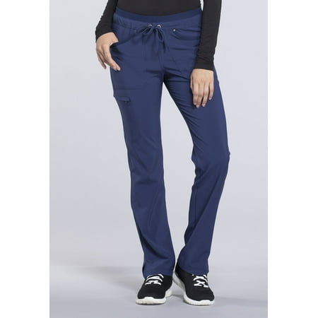 

Cherokee iFlex Scrubs Pant for Women Mid Rise Tapered Leg Drawstring CK010P XL Petite Navy