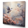 thumbnail image 2 of Designart "Flight of Cherry Blossoms and Bird in Japan III" Animals Wall Art - Modern Pink Bird Bedroom Canvas Wall Art, 2 of 6