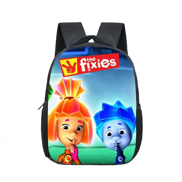 Mochila Fixies para niños y estudiantes de escuela, poliéster, color negro