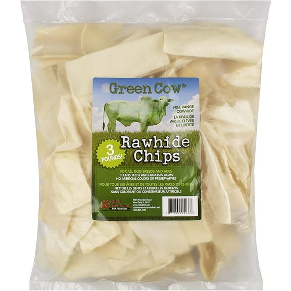 Green Cow Rawhide Chips - (3 Lb pack)
