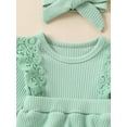 thumbnail image 6 of Suealasg Baby Girls Outfit 3 6 9 12 Months 2Pcs Newborn Girl Spring Clothing Infant Girls Lace Fly Sleeve Romper Dress + Headband Set, 6 of 9