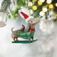 thumbnail image 4 of 1PC Christmas Dachshund Dog Tree Decorations,2024 Funny Dog Christmas Tree Ornament,2D Flat Acrylic Pendants Decor Gift for Holiday Car Rearview Mirror Backpacks Dog Lovers (8cm/3.15In), 4 of 6