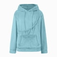 thumbnail image 5 of NOLDARES Womens Dog Pouch Hoodie with Kangaroo Pocket Oversized Pet Carrier Sweatshirts Animal Holder Long Sleeve Pullover,Light Blue,L, 5 of 5