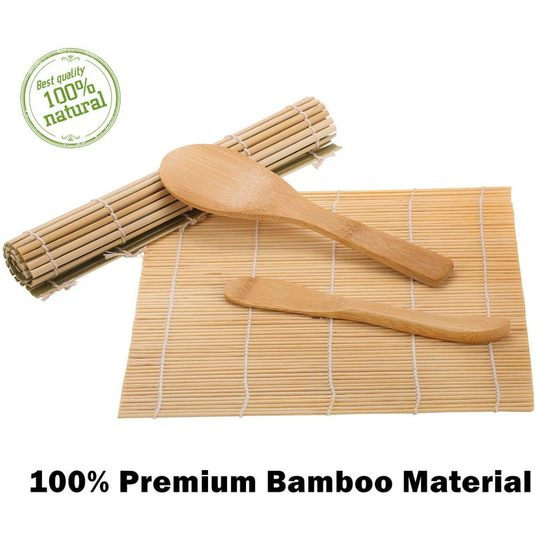 Cosmonic Sushi Making Kit, 2 Bamboo Sushi Mats and 1 Professional Sushi Bazooka Rice Roller, 2 Pairs of Bamboo Chopsticks, Avocado Slicer Holder Paddle