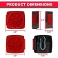 thumbnail image 2 of Square 12V LED Submersible Left and Right Trailer Lights, Stop Turn Tail Side Marker License Lights for Utility Trailer Boat Camper RV Truck Marine, Mounting Hardware Included, 2 of 7