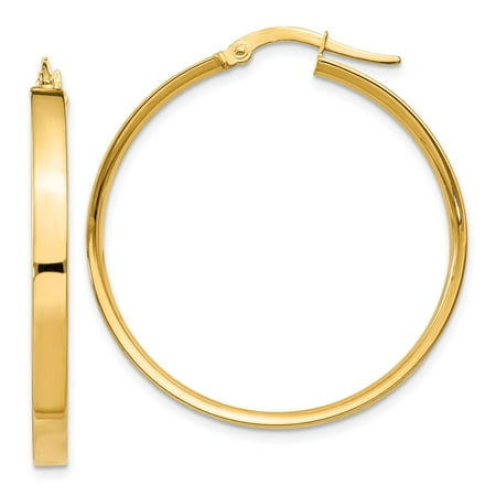 Roy Rose Jewelry 14K Yellow Gold Hoop Earrings ~ 33mm length