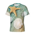 thumbnail image 5 of Vsdgher Starfish And Seashell Print Men's Dry Fit Mesh Athletic Shirts Moisture Wicking Tennis T-Shirt Tops, 5 of 9