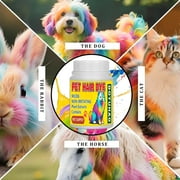Dog Hair Dye, 3 Color - Blue, Yellow, Green Pet Hair Dye Set, Pet Safe Dyes, Dog Hairs Coloring Agent, Fashionable DIY Pets Grooming, Easy to Use (3 color, 3x100ml)