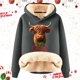 thumbnail image 2 of WILLBEST Sudadera Deportiva para Mujer con Capucha y Estampado Navideño de Vaca X-Grande, 2 of 4