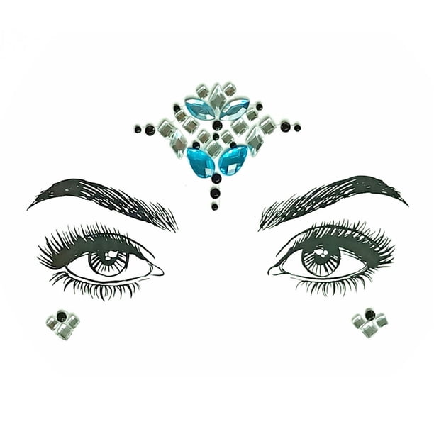 Pegatinas de tatuaje, tatuaje temporal para hombres, mujeres y adultos, pegatina de Halloween, pegatina de diamante de cristal acrílico, pegatina de cara de diamante, pegatinas, pegatinas