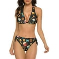 thumbnail image 1 of NICKSUN Women's Bikini Sets, Cute Print Two Piece Bathing Suits Sexy Halter Padded Bikini Swimsuits, 1 of 6