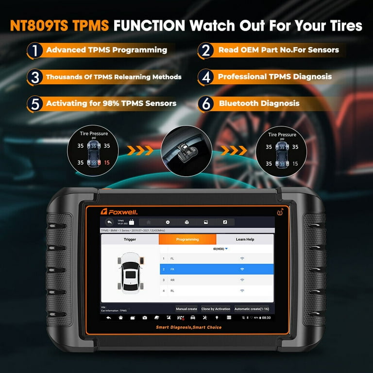 Foxwell NT809TS OBD2 Scanner Code Reader Bi-Directional Scan Tool