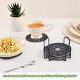thumbnail image 5 of Yayeee 6 PCS Drink Coasters with Holder Set Woven Absorbent Round Tabletop Hot Pad, White Planet, 5 of 7