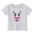thumbnail image 3 of Easter T-Shirt Loving Bunny Short Sleeve Printed T Shirt Easter Day Gift for Toddler Boy Girl Toddler Girls T-Shirt 3T, 3 of 4