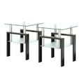 thumbnail image 6 of Modern Tempered Glass Side Table, Square End Table Coffee Table with Metal Legs and Open Shelf for Living Room Bedroom, Transparent 2-Piece, 6 of 7