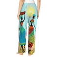 thumbnail image 3 of Disketp African Women In Mountain Landscape Print Women'S Comfy Pajama Pants Casual Drawstring Palazzo Lounge Wide Leg Pants, 3 of 9